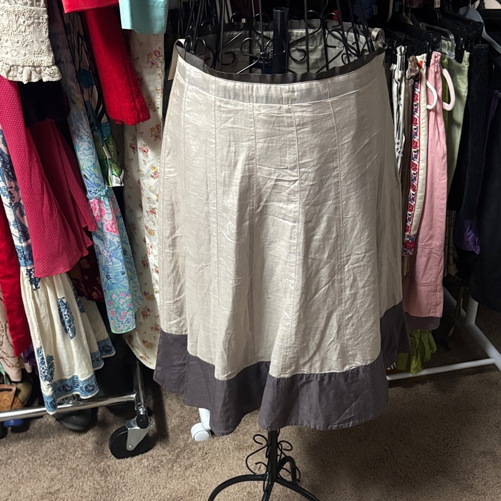 Banana Republic silver and purple  silk blend  Skirt